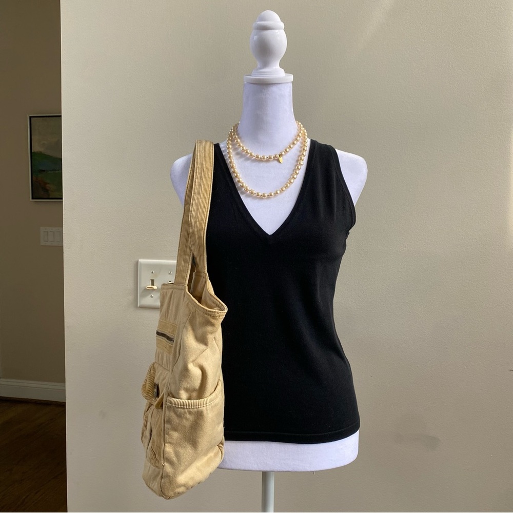 Vintage Lilly Pulitzer Black Silk Blend Sleeveless Tank Vest Top Sz S Whimsigoth